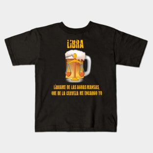 Fun design for lovers of beer and good liquor. Libra sign Kids T-Shirt